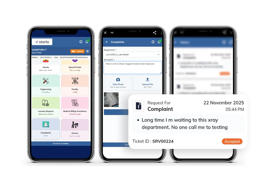 Complaint entry Screen, Complaint Track notification